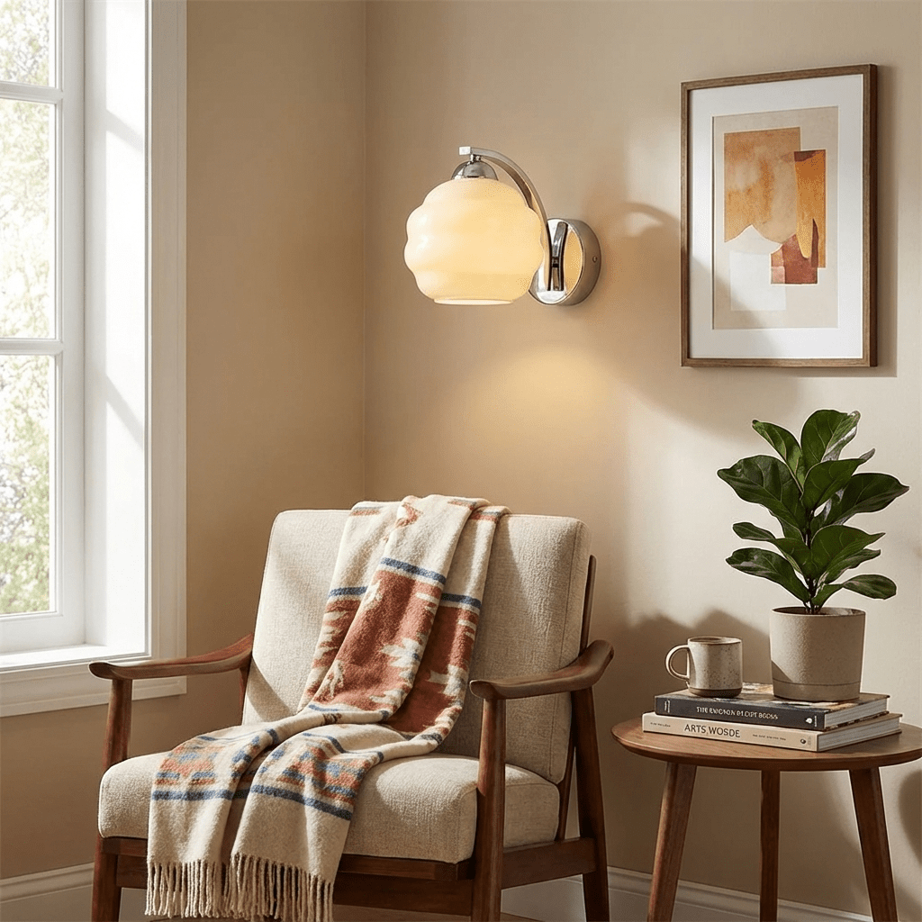 Art Deco Wandlamp Vintage Melkglas Armatuur Klassiek E26 E27 Fitting 1920s Geïnspireerd Interieurverlichting Woonkamer Gang Slaapkamer | Sansoti