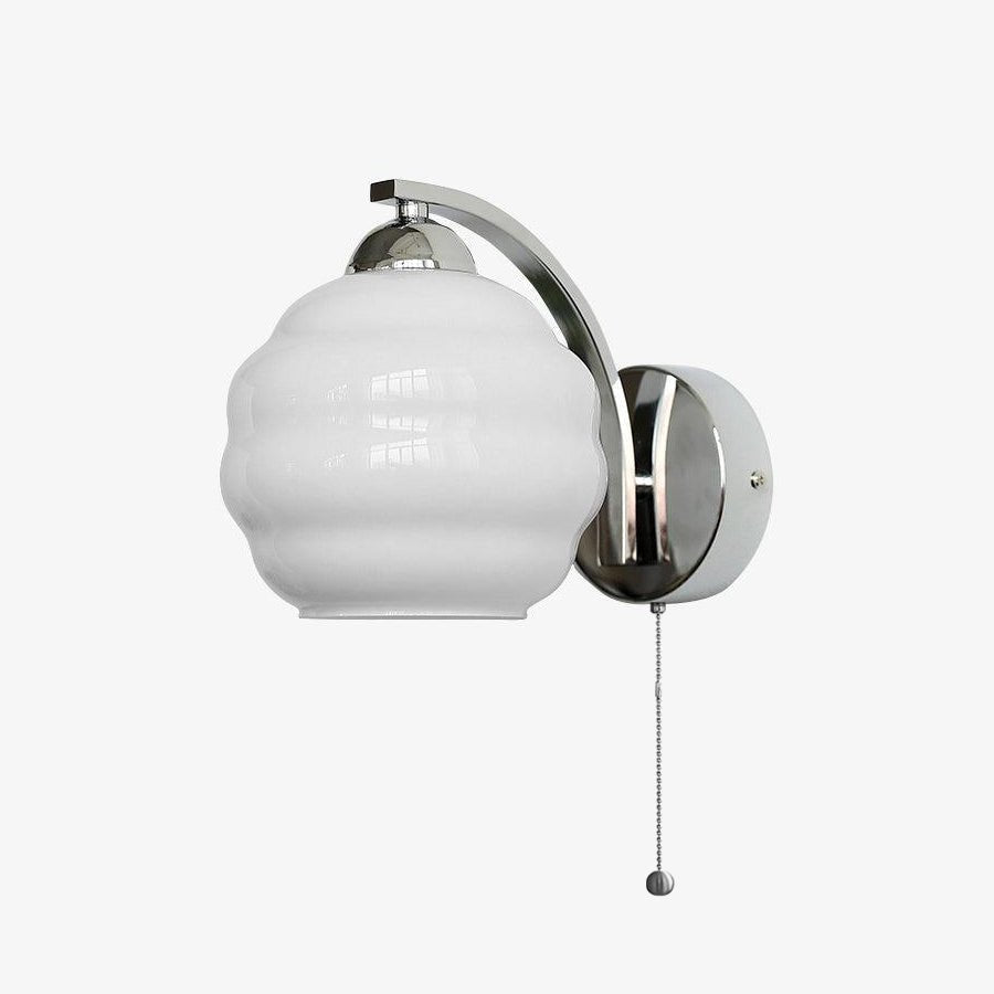 Art Deco Wandlamp met Gebogen Glazen Kap Vintage Stijl | Sansoti