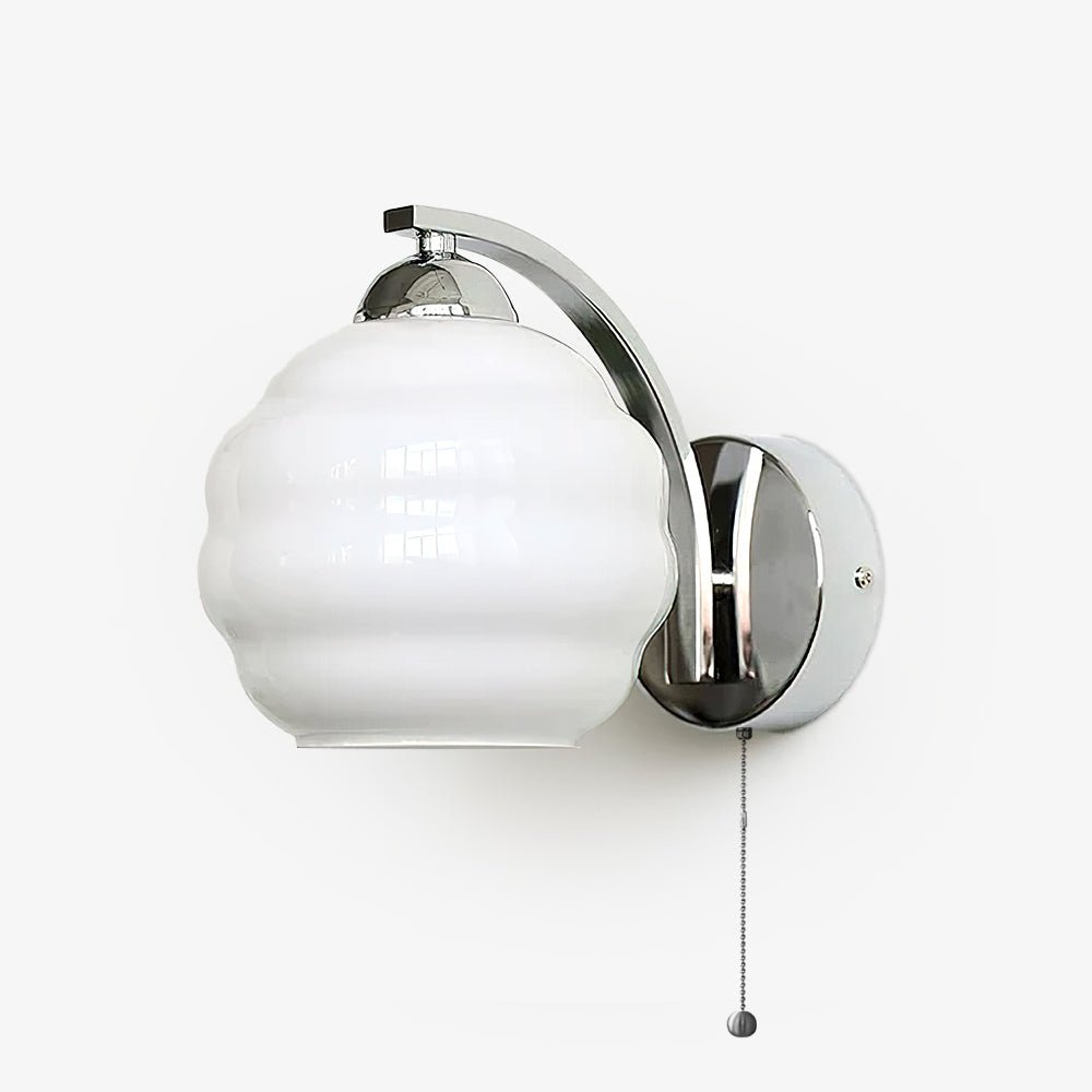 Art Deco Wandlamp met Gebogen Glazen Kap Vintage Stijl | Sansoti