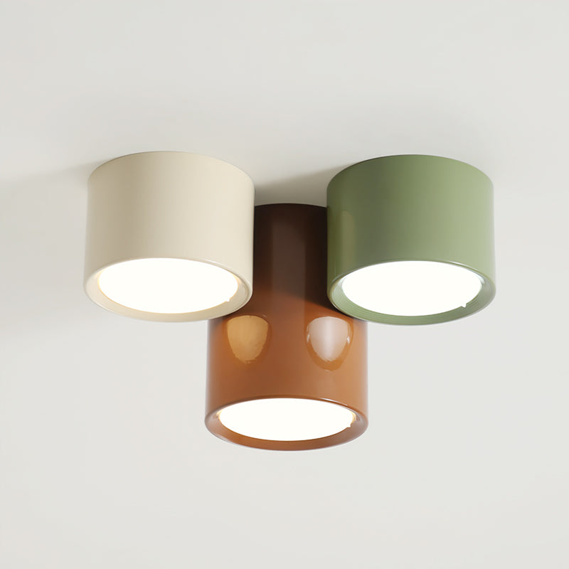 Ceiling Light Colored Metal Cylindrical Design Warm Light Bedroom Hallway Children's Room Living Room Ambient Lighting | Sansoti