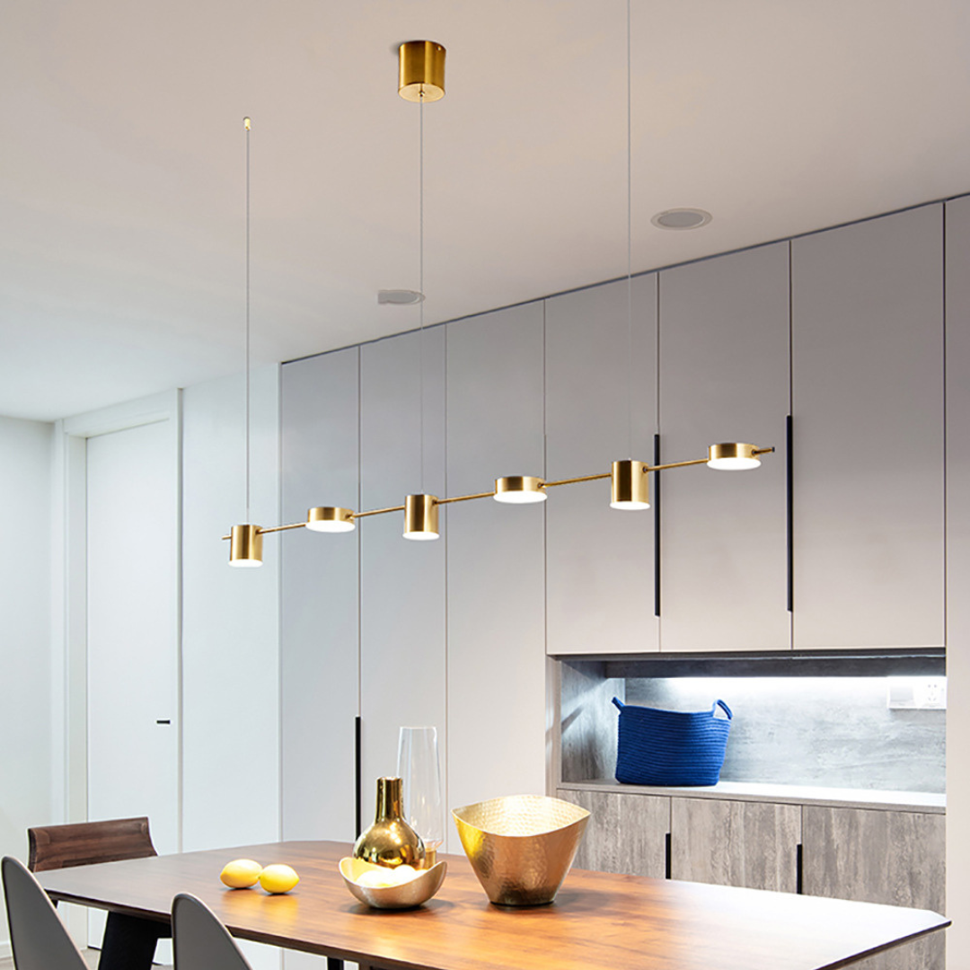 Hängeleuchte Aluminium Schwarz Gold LED 3 5 6 Flammig Küche Wohnzimmer Esszimmer Deckenlampe Strahler Industrial Modern | Restfield