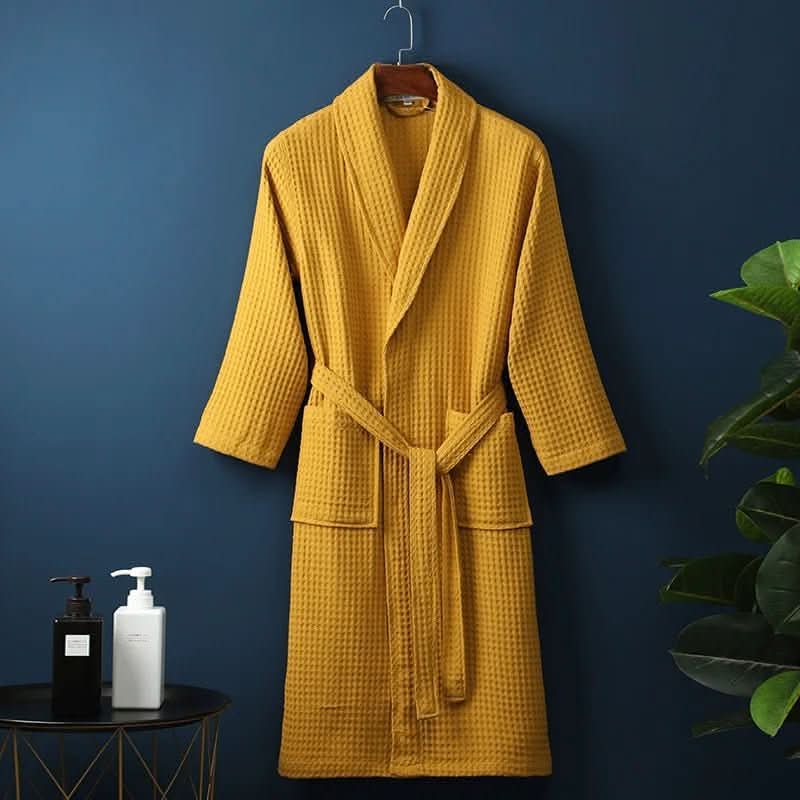 Peignoir gaufré unisexe léger, peignoir de spa du matin en éponge absorbante pour la maison et le bien-être | Sansoti