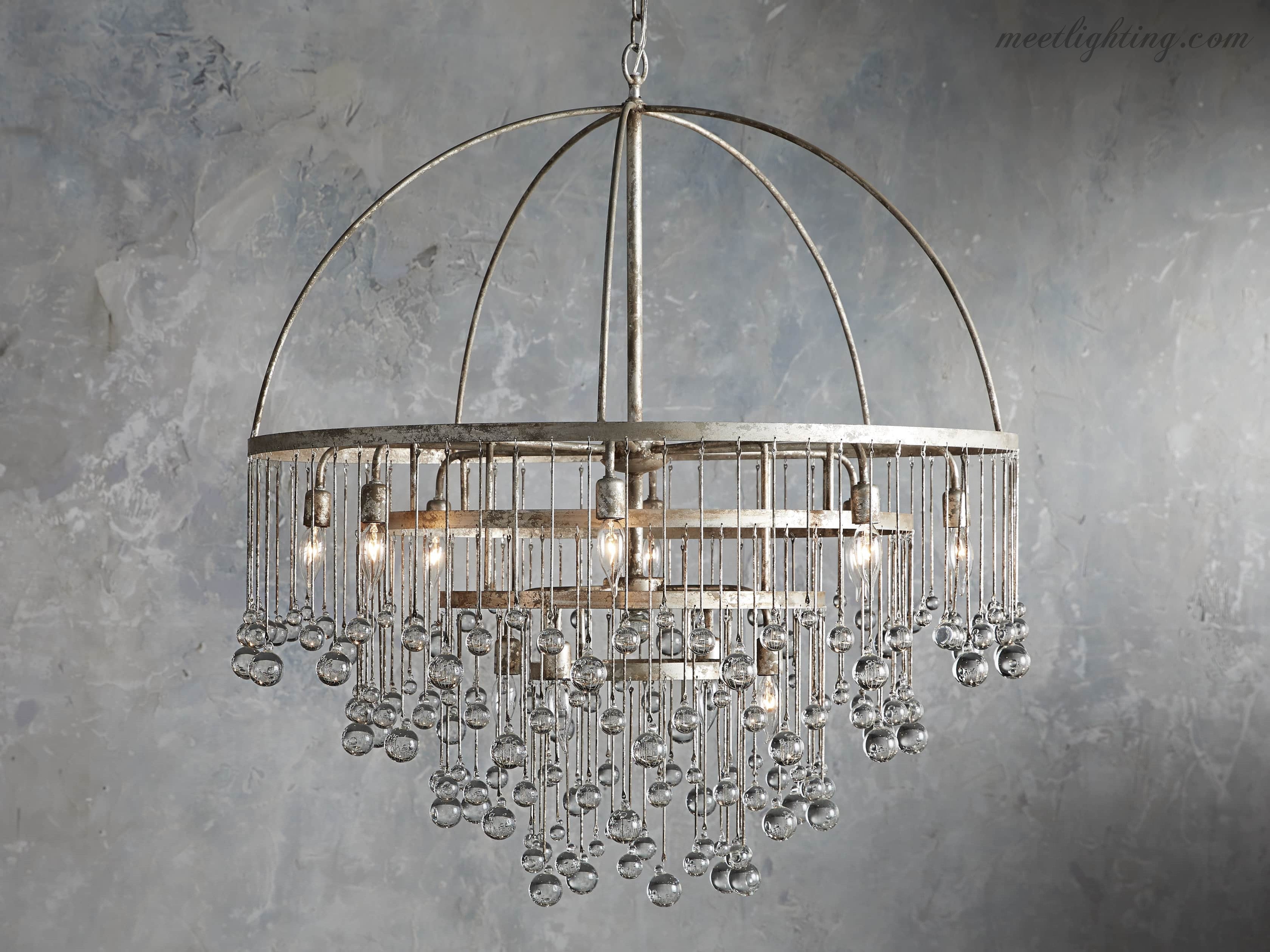 Viertrapskroonluchter met Kristallen 95cm Zwart Brons Messing Zilver Hanglamp Plafondverlichting Woonkamer | Sansoti