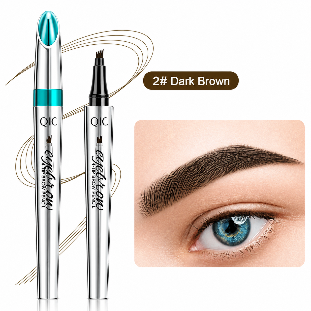 Wenkbrauwpotlood met 4 Punten Waterdichte Microblading Styling Pen voor Natuurlijke Haarlook Duurzaam tot 36 Uur Langdurig | Sansoti