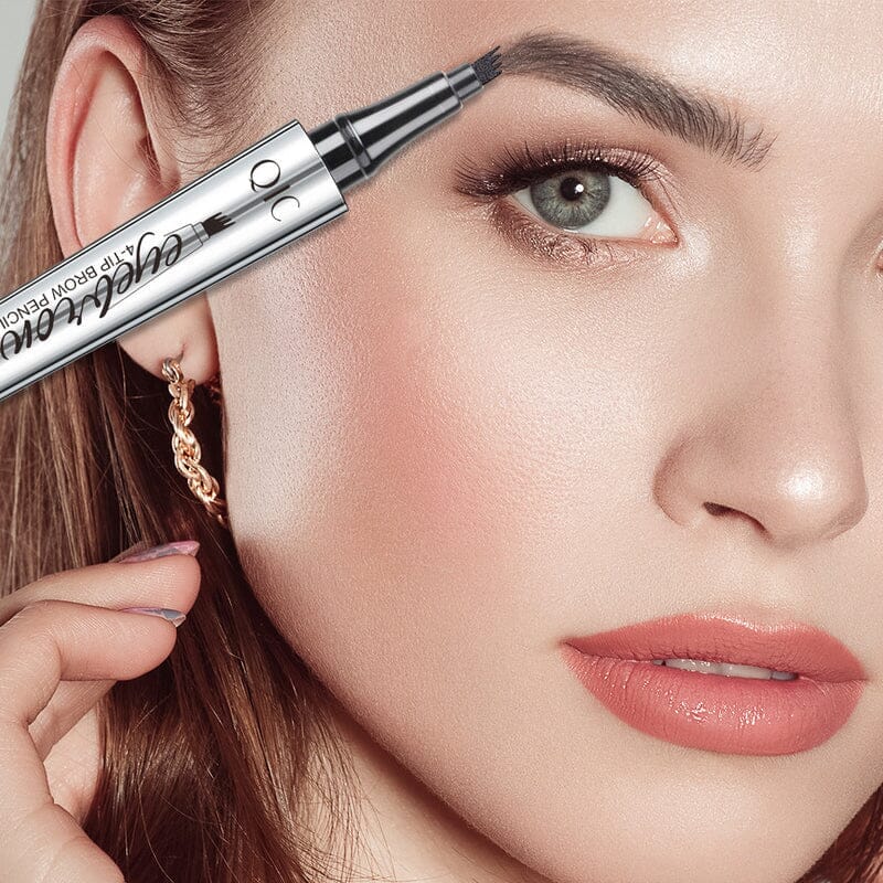 Wenkbrauwpotlood met 4 Punten Waterdichte Microblading Styling Pen voor Natuurlijke Haarlook Duurzaam tot 36 Uur Langdurig | Sansoti