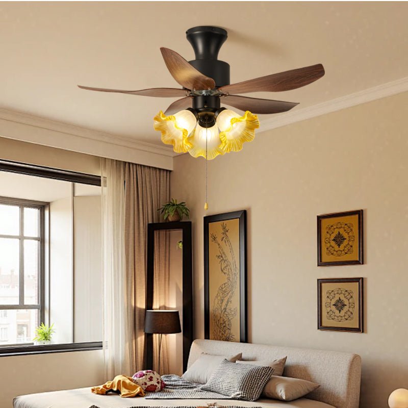 Florence Blossom Plafondventilator met Verlichting 90cm Houtnerf 6-Snelheden DC Motor | Sansoti