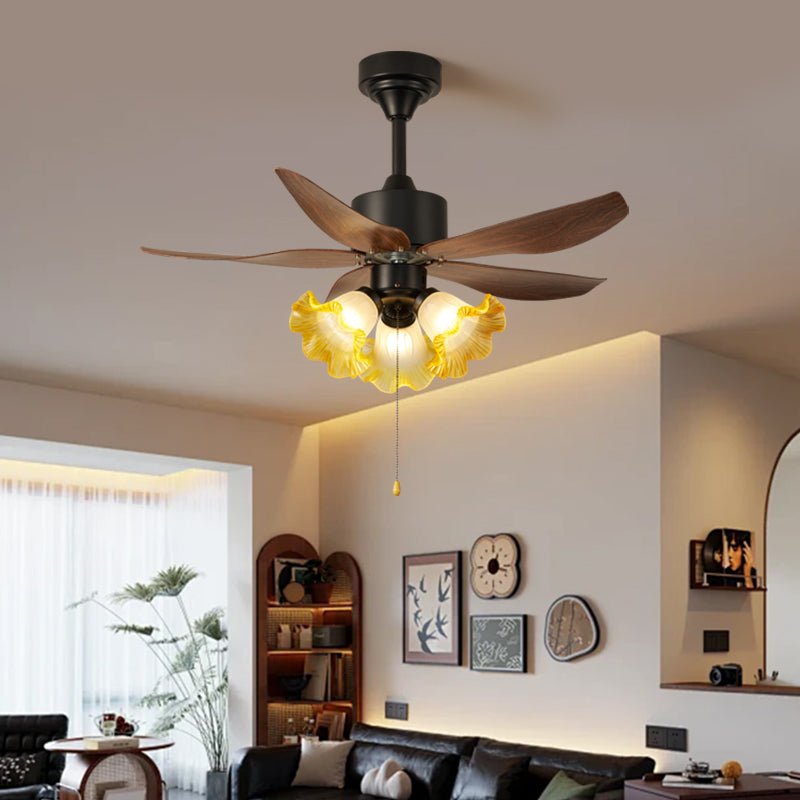 Florence Blossom Plafondventilator met Verlichting 90cm Houtnerf 6-Snelheden DC Motor | Sansoti
