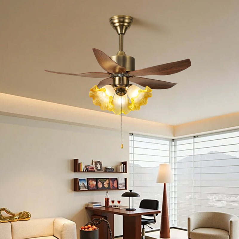 Florence Blossom Plafondventilator met Verlichting 90cm Houtnerf 6-Snelheden DC Motor | Sansoti