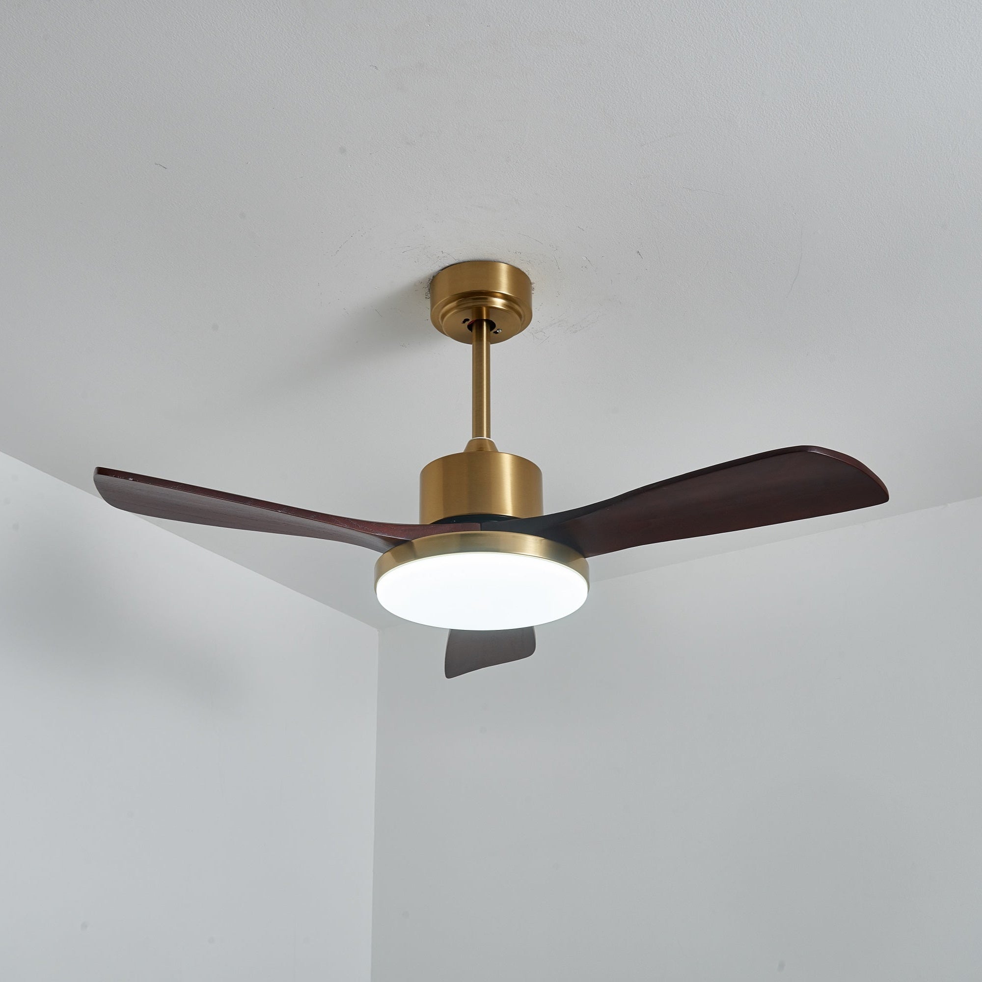 Moderne Plafondventilator met Verlichting – Houten Bladen & Afstandsbediening | Sansoti