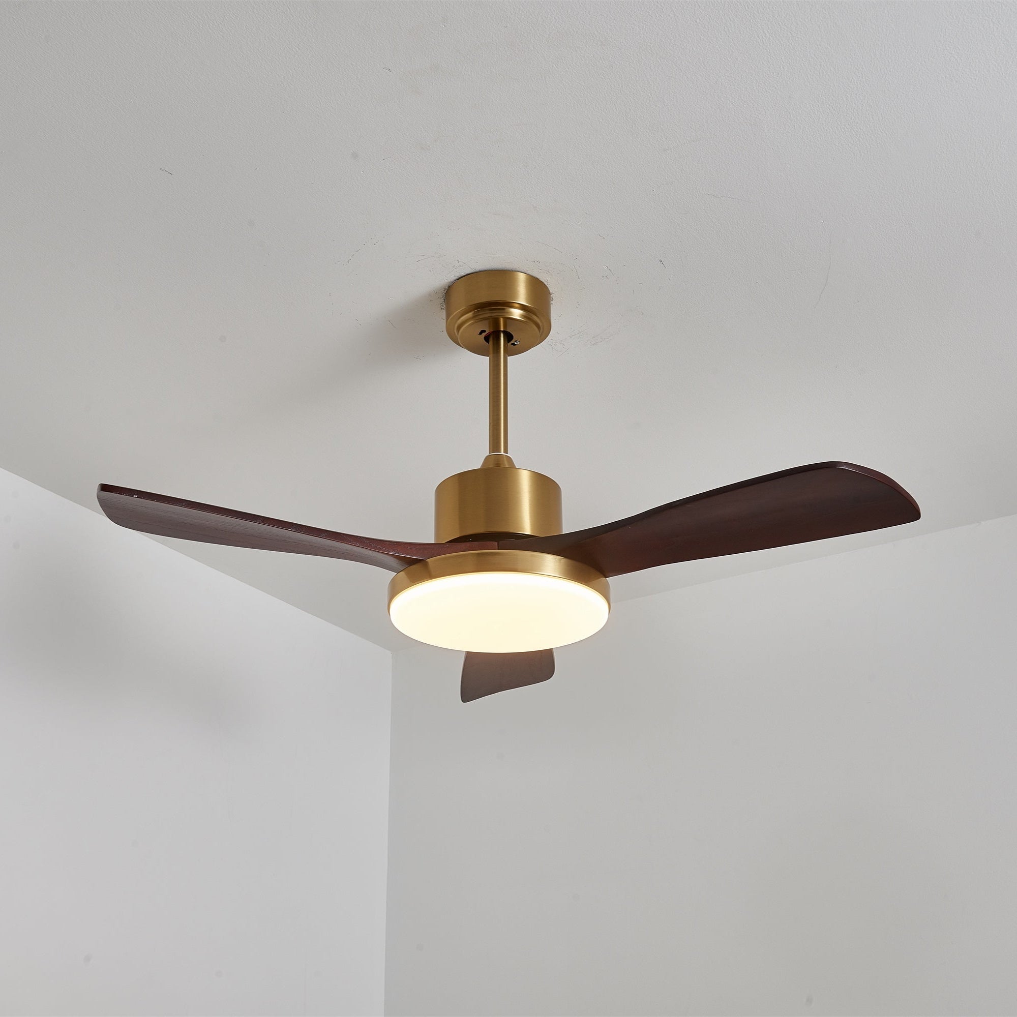Moderne Plafondventilator met Verlichting – Houten Bladen & Afstandsbediening | Sansoti