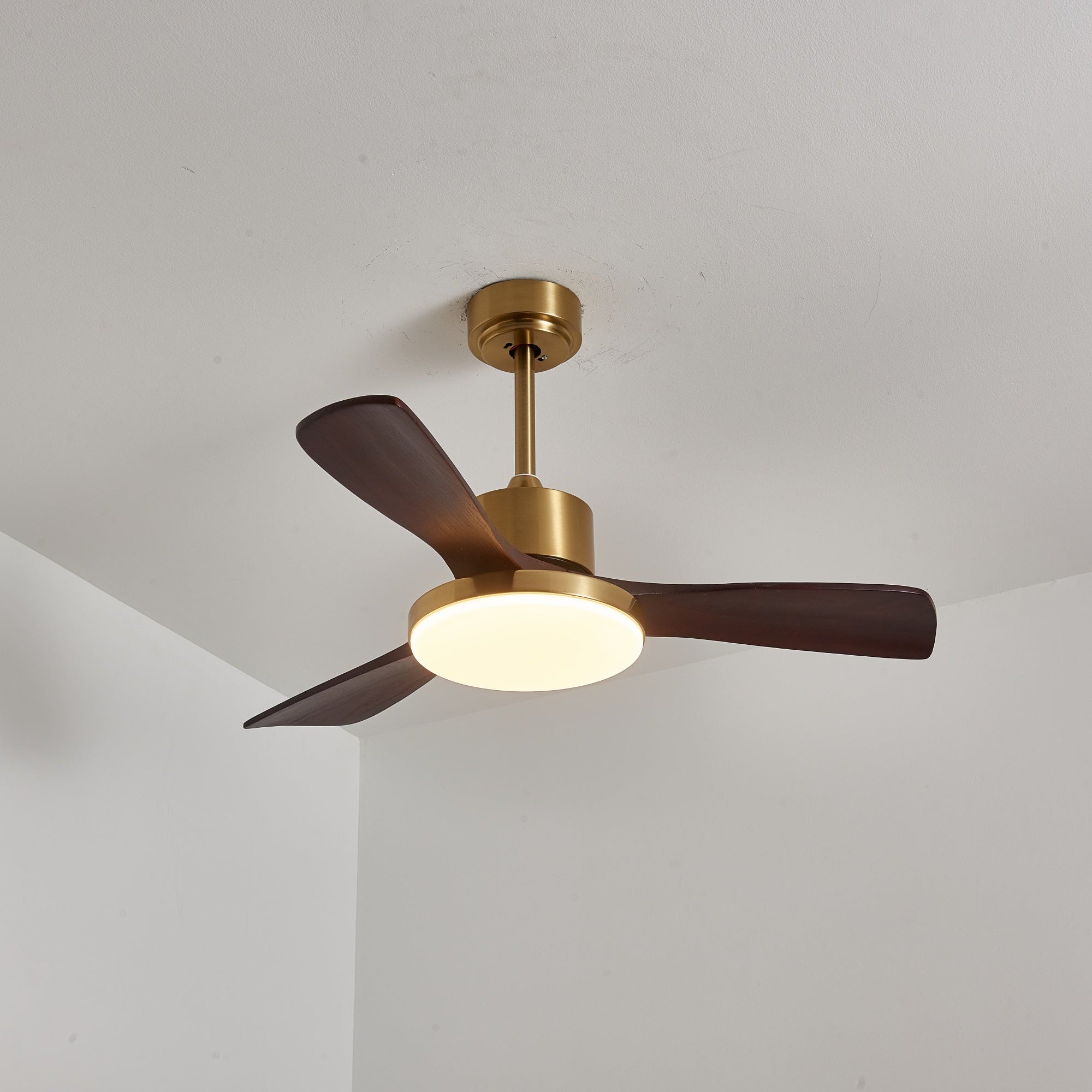 Moderne Plafondventilator met Verlichting – Houten Bladen & Afstandsbediening | Sansoti