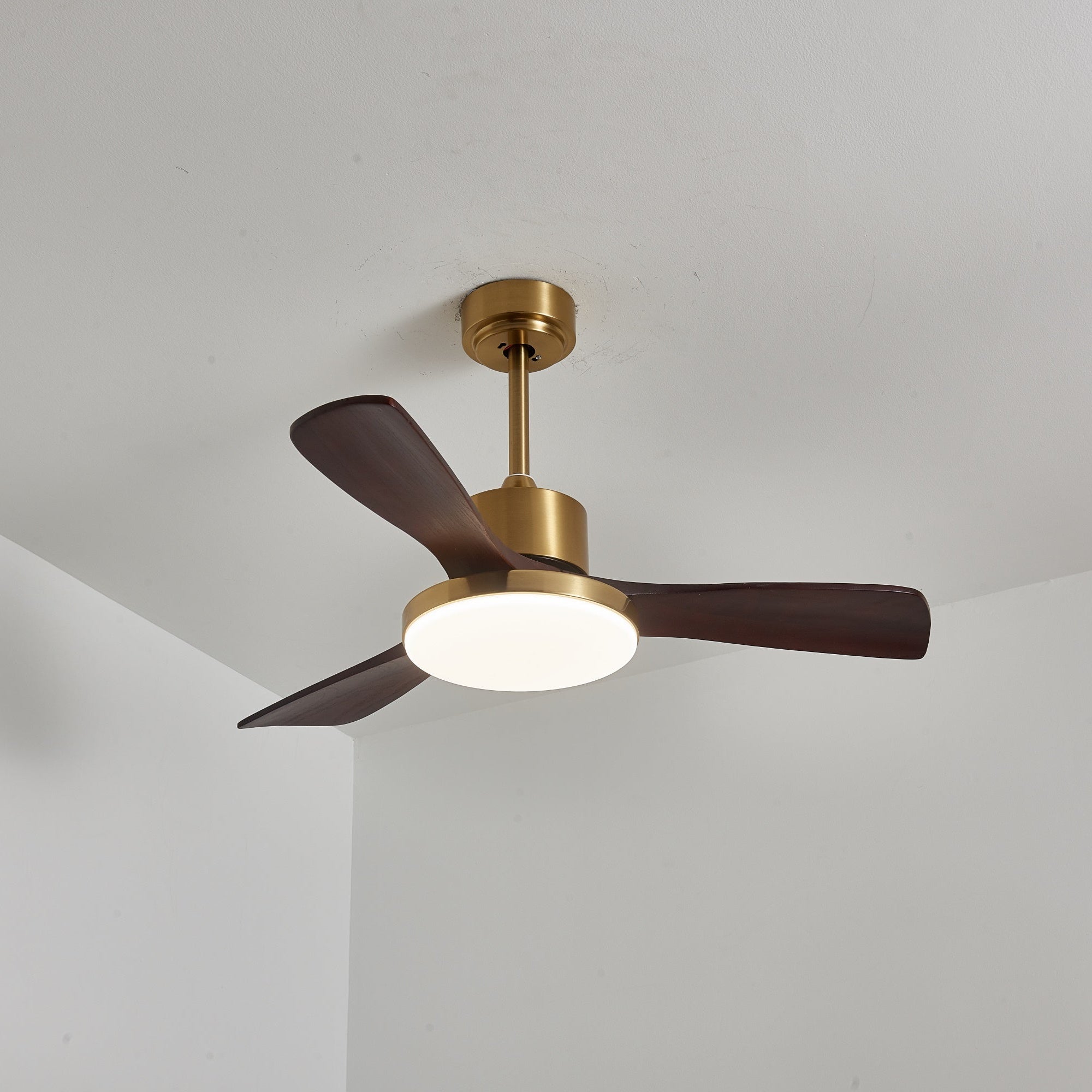 Moderne Plafondventilator met Verlichting – Houten Bladen & Afstandsbediening | Sansoti