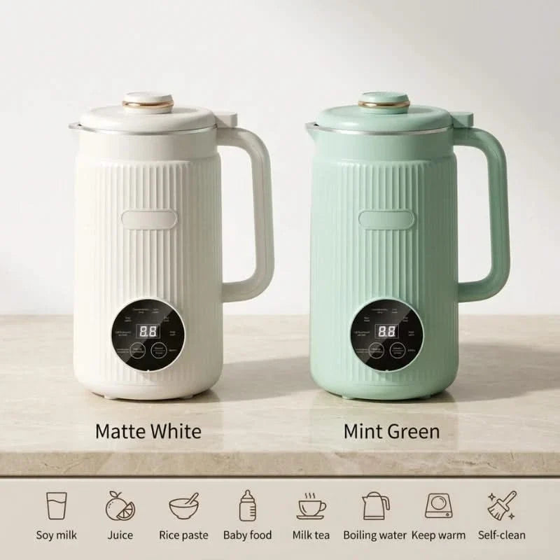 Multifunctional Soy Milk Blender with Heating Function 1.2L Stainless Steel Kitchen Appliance 8 Programs | Sansoti