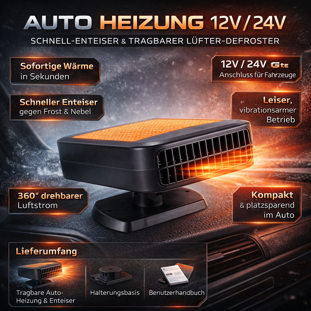 Draagbare Autoverwarming 12V 24V Snelle Ontdooier Ventilator voor Voorruit | Sansoti