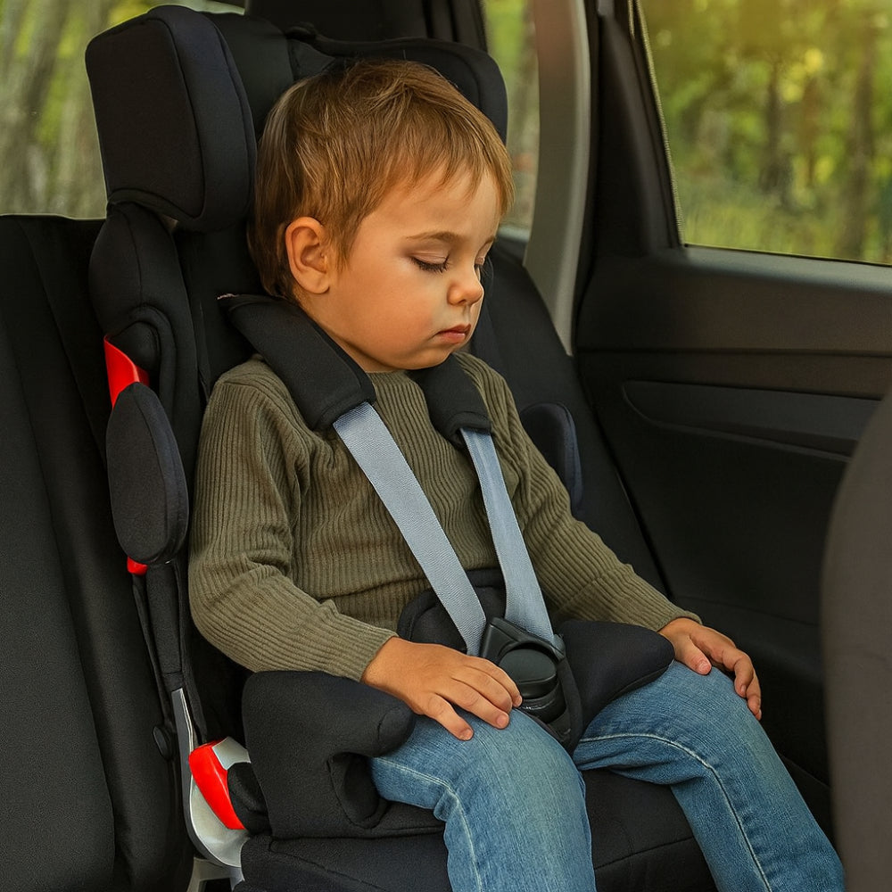 Verstelbare Kinderstoel voor Auto met 5-Punts Veiligheidsgordel Zwart – Orthopedische Ondersteuning | Sansoti