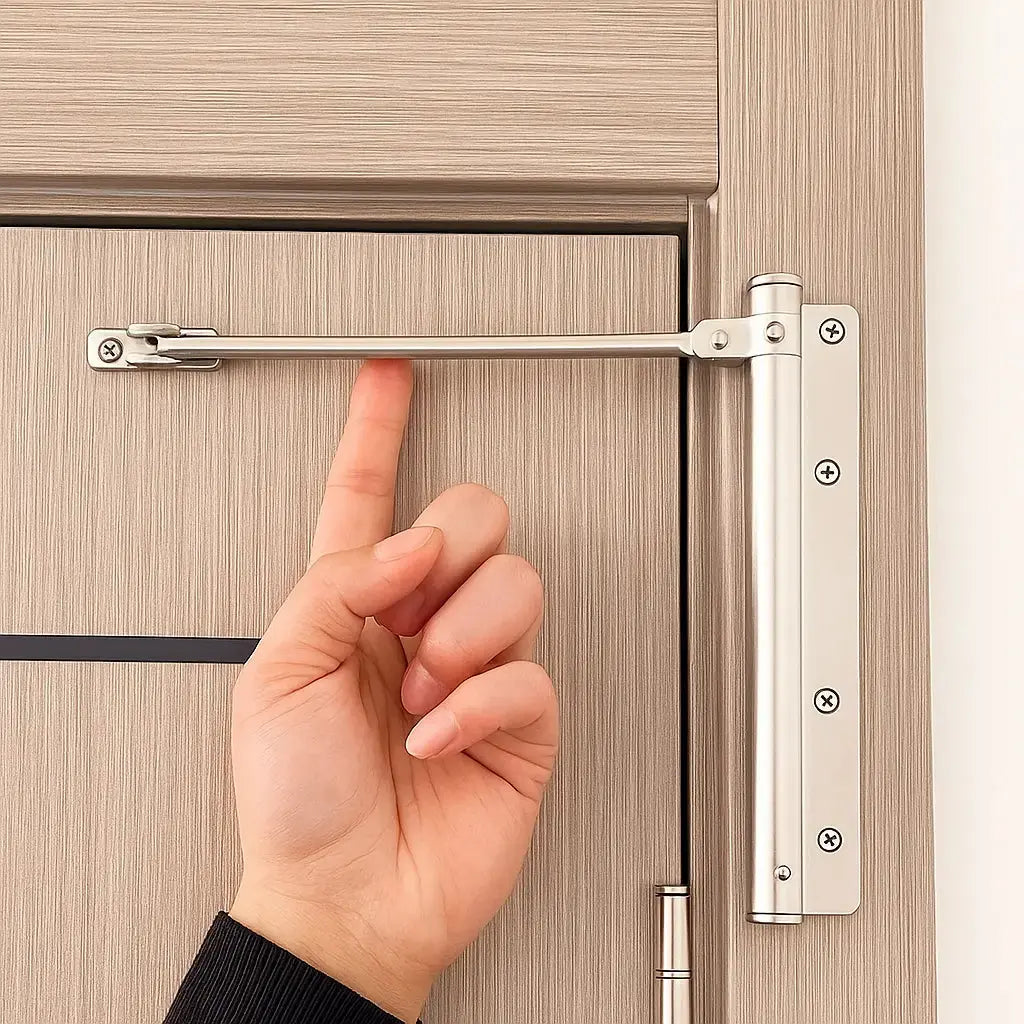 Automatische Deurdranger Edelstaal 4 Snelheidsstanden 18,5x17,5cm Zacht Sluitend Deur Sluiter Woonkamer Slaapkamer Kantoor Links Rechts Universeel | Sansoti