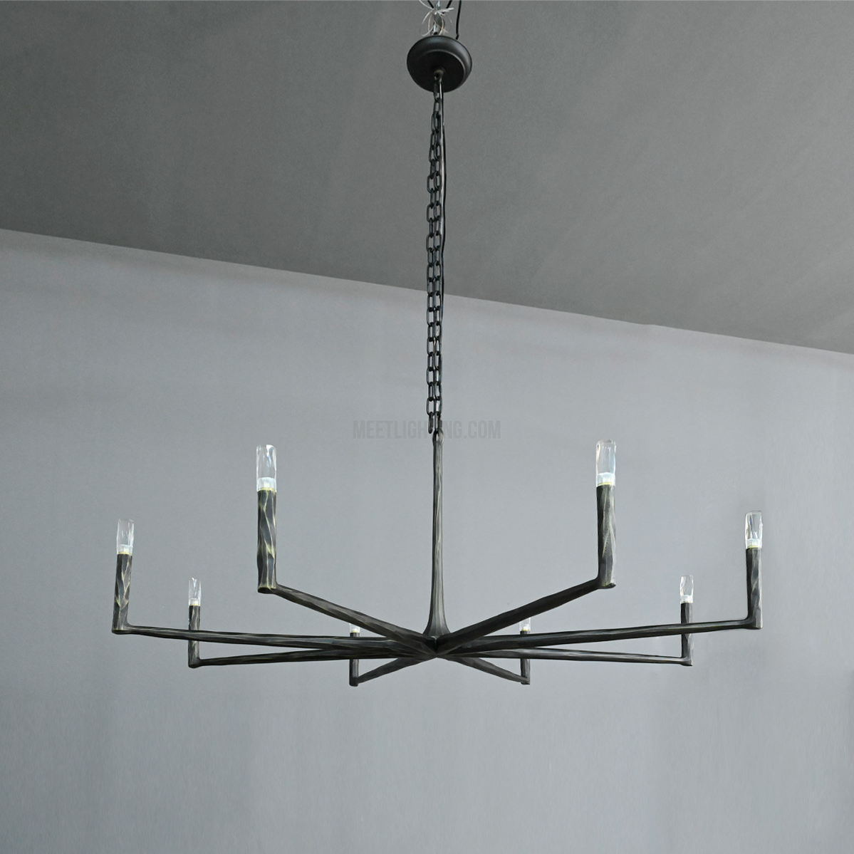 Ronde Smeedijzeren Kroonluchter 36-72 inch Messing Brons Tin Eetkamer Woonkamer Sfeerlicht Hanglamp Nostalgisch | Sansoti