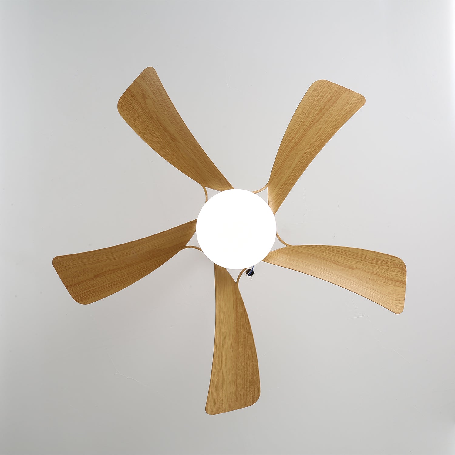 Moderne plafondventilator met geïntegreerde LED-verlichting in hout en metaal | Afstandsbediening 6-snelheden dimbaar voor woonkamer slaapkamer energiezuinig stil design 107cm 132cm | Sansoti