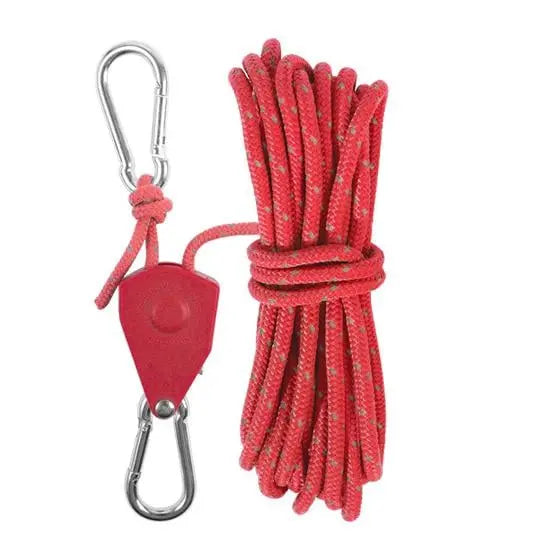 Corde de tension réfléchissante 4 mètres, résistante au vent pour l’extérieur, avec mousquetons pour tente, voile et camping en toute sécurité | Sansoti