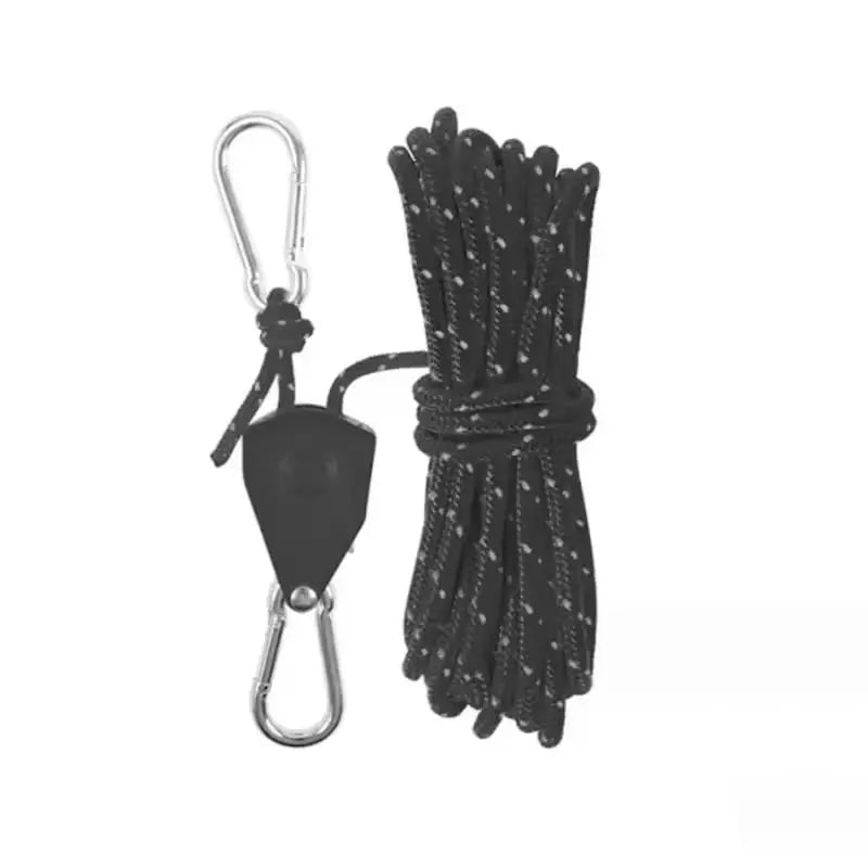 Corde de tension réfléchissante 4 mètres, résistante au vent pour l’extérieur, avec mousquetons pour tente, voile et camping en toute sécurité | Sansoti