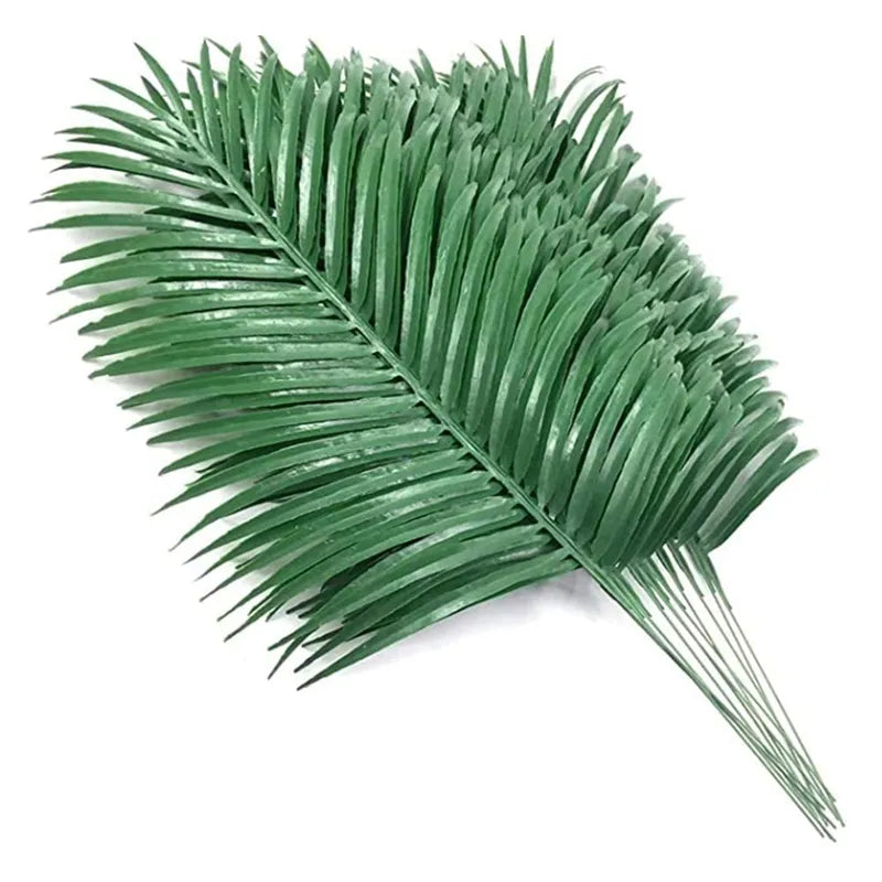 Kunstpalmbladeren Set 12 Stuks Tropische Decoratie Feesten Events Interieur Groen Jungle Sfeer Wanddecoratie | Sansoti