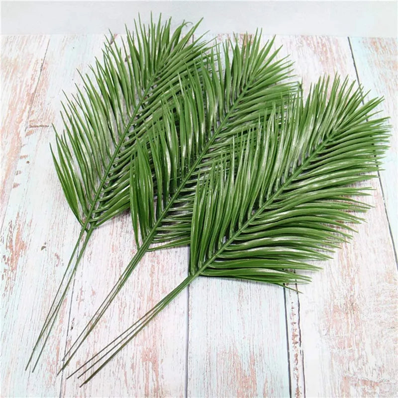 Kunstpalmbladeren Set 12 Stuks Tropische Decoratie Feesten Events Interieur Groen Jungle Sfeer Wanddecoratie | Sansoti