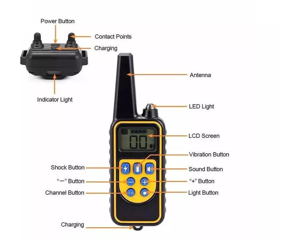 Rechargeable Dog Training Collar, Waterproof, 800m Range with Remote Control for Dog Training | Sansoti