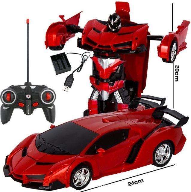 Voiture robot télécommandée transformable 2-en-1, jouet d’action pour enfants | Sansoti