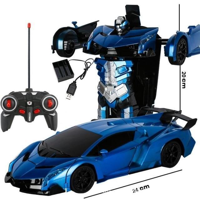 Voiture robot télécommandée transformable 2-en-1, jouet d’action pour enfants | Sansoti
