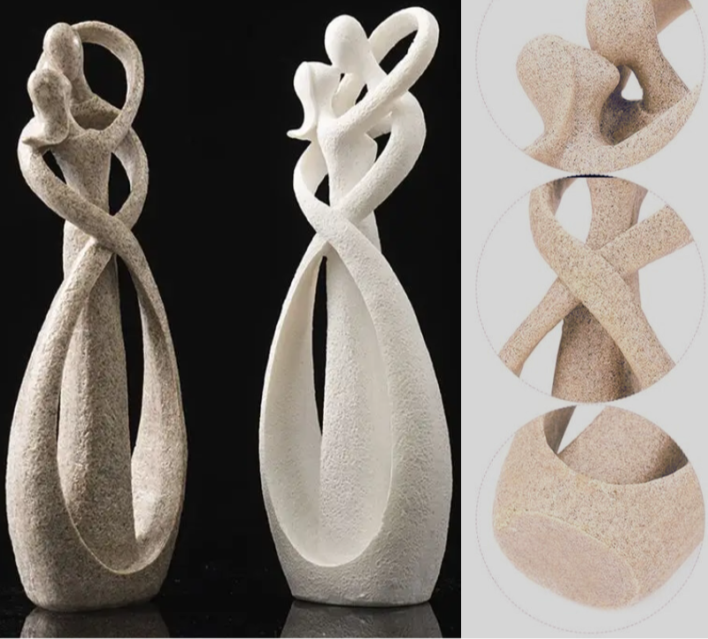 Sculpture Abstraite d’Amour en Grès – Décoration Sculpturale pour Intérieur | Restfield