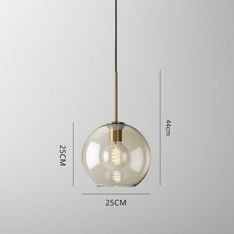 Glazen Hanglamp met Cognackleurige Kap – Stijlvolle Eetkamerverlichting in Verschillende Vormen | Sansoti