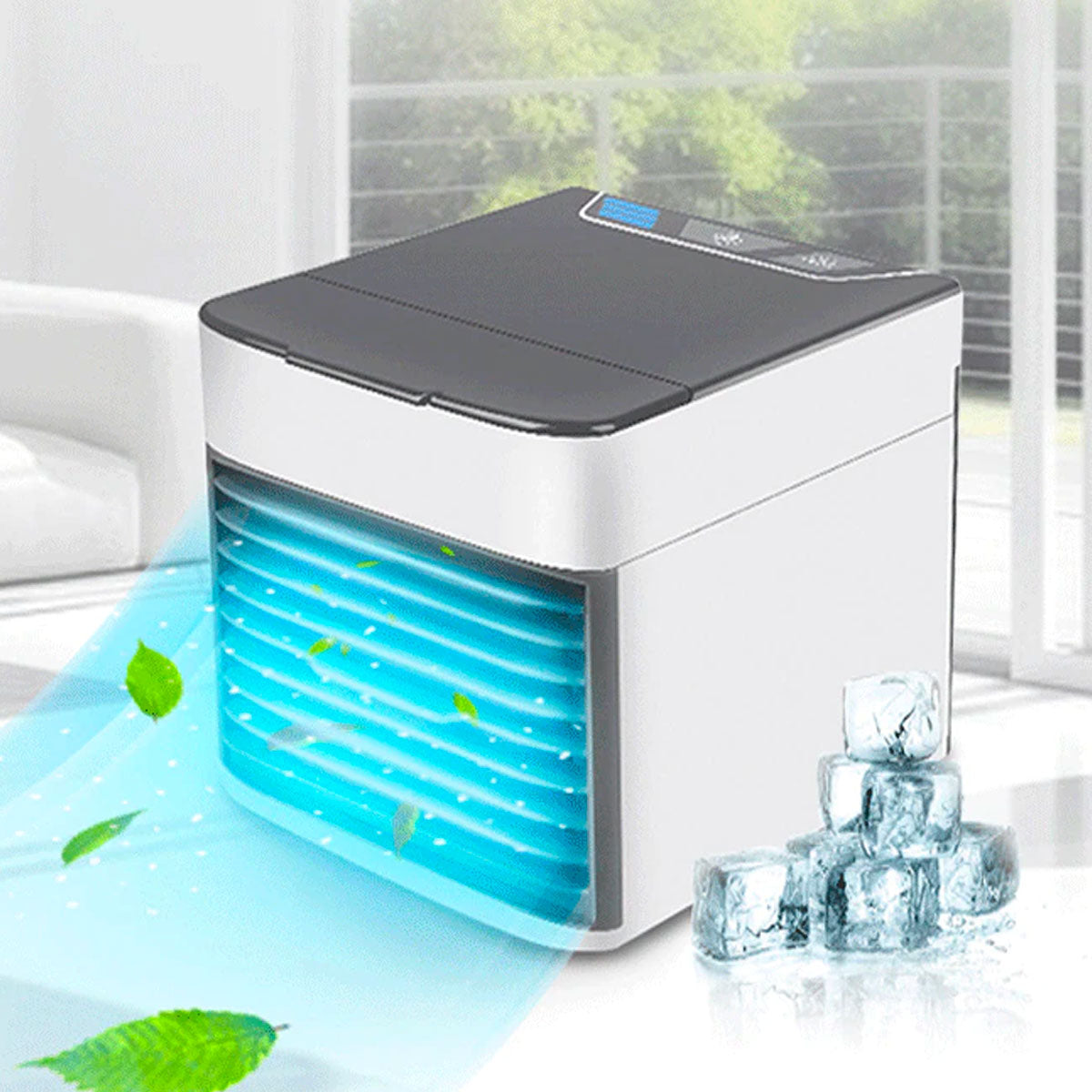 Persoonlijke Luchtkoeler USB Mini Airconditioner 3 Standen Verdamping Bevochtiger Nachtlampje Bureau Kantoor | Sansoti