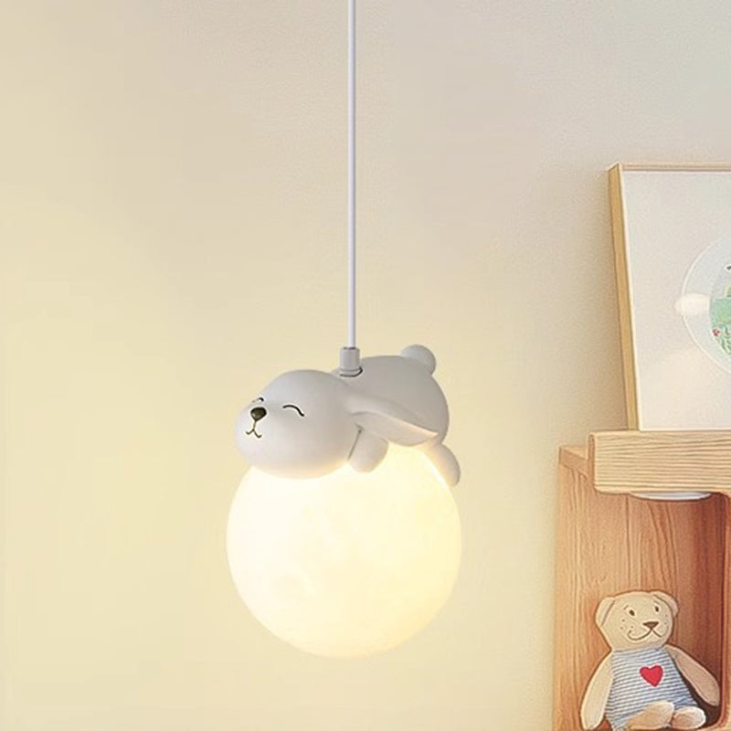 Speelse Hanglamp met Cartoon Figuren – PE Lampenkap en G9 Fitting – Wit Wandlicht voor Kinderkamer | Sansoti