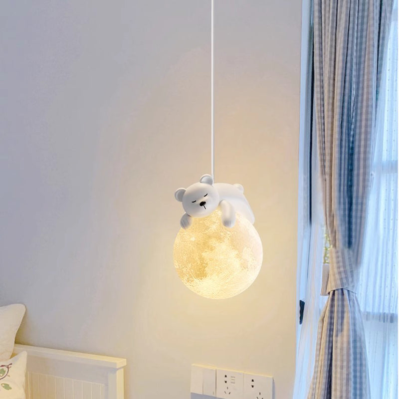 Speelse Hanglamp met Cartoon Figuren – PE Lampenkap en G9 Fitting – Wit Wandlicht voor Kinderkamer | Sansoti