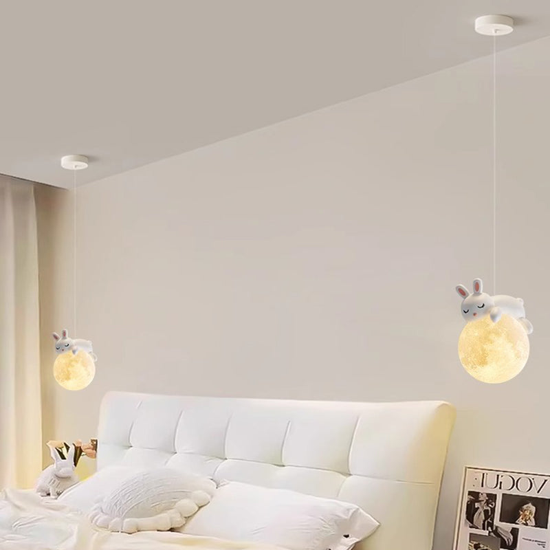Speelse Hanglamp met Cartoon Figuren – PE Lampenkap en G9 Fitting – Wit Wandlicht voor Kinderkamer | Sansoti