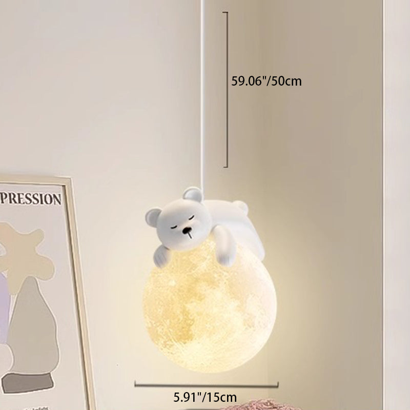 Speelse Hanglamp met Cartoon Figuren – PE Lampenkap en G9 Fitting – Wit Wandlicht voor Kinderkamer | Sansoti