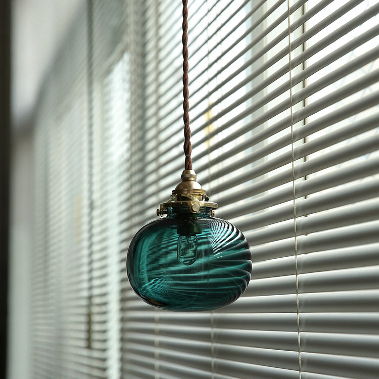 Vintage Hanglamp Goud met Glazen Kap E26 – Retro Koperen Verlichting voor Woonkamer en Eettafel | Sansoti