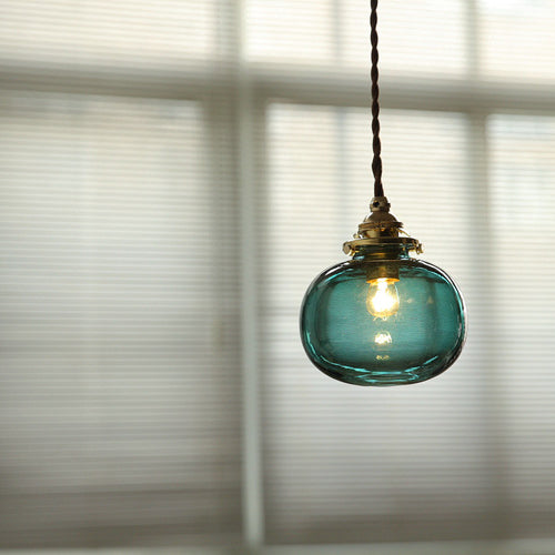 Vintage Hanglamp Goud met Glazen Kap E26 – Retro Koperen Verlichting voor Woonkamer en Eettafel | Sansoti