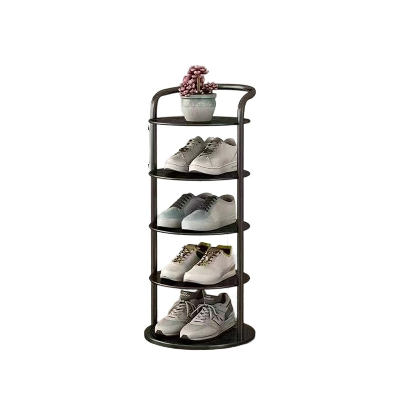Étagère à chaussures ronde en métal, 5 à 8 niveaux, noire, blanche ou dorée, pour entrée, vestiaire et chambre, gain de place, style minimaliste | Sansoti