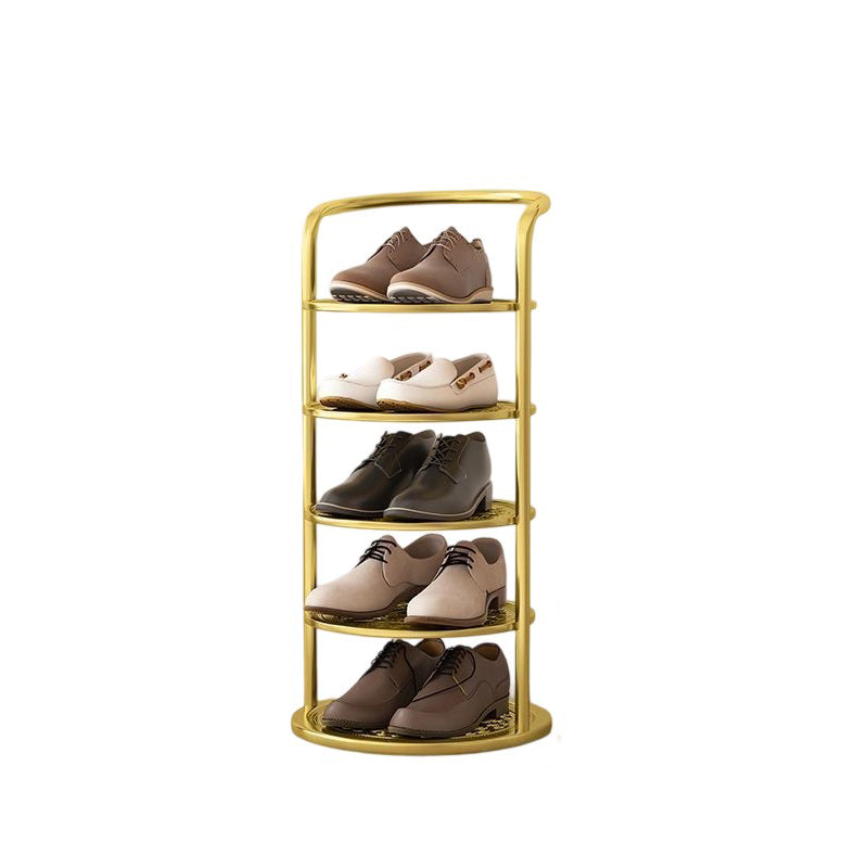 Range-chaussures rond à plusieurs niveaux, vertical, en acier, entrée, chambre, armoire, rangement, design minimaliste | Sansoti