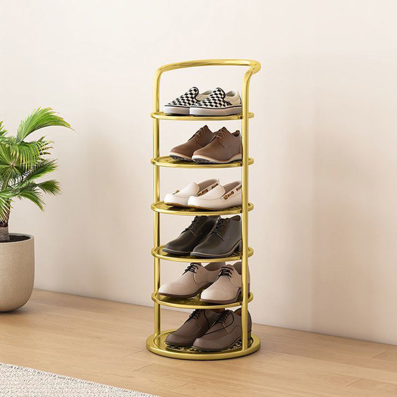Range-chaussures rond à plusieurs niveaux, vertical, en acier, entrée, chambre, armoire, rangement, design minimaliste | Sansoti