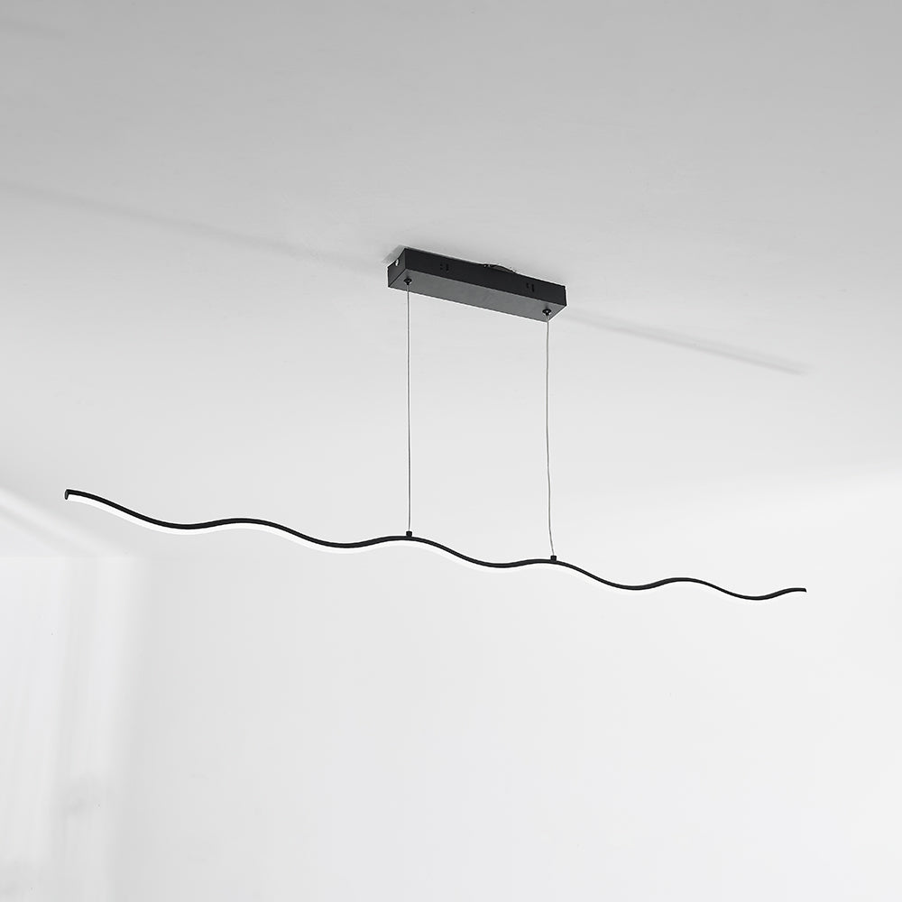 Lineare LED-Pendelleuchte Golf Metall Schwarz Weiß Modern Dimmbar 80-120cm Wohnzimmer Esszimmer Schlafzimmer Beleuchtung | Sansoti