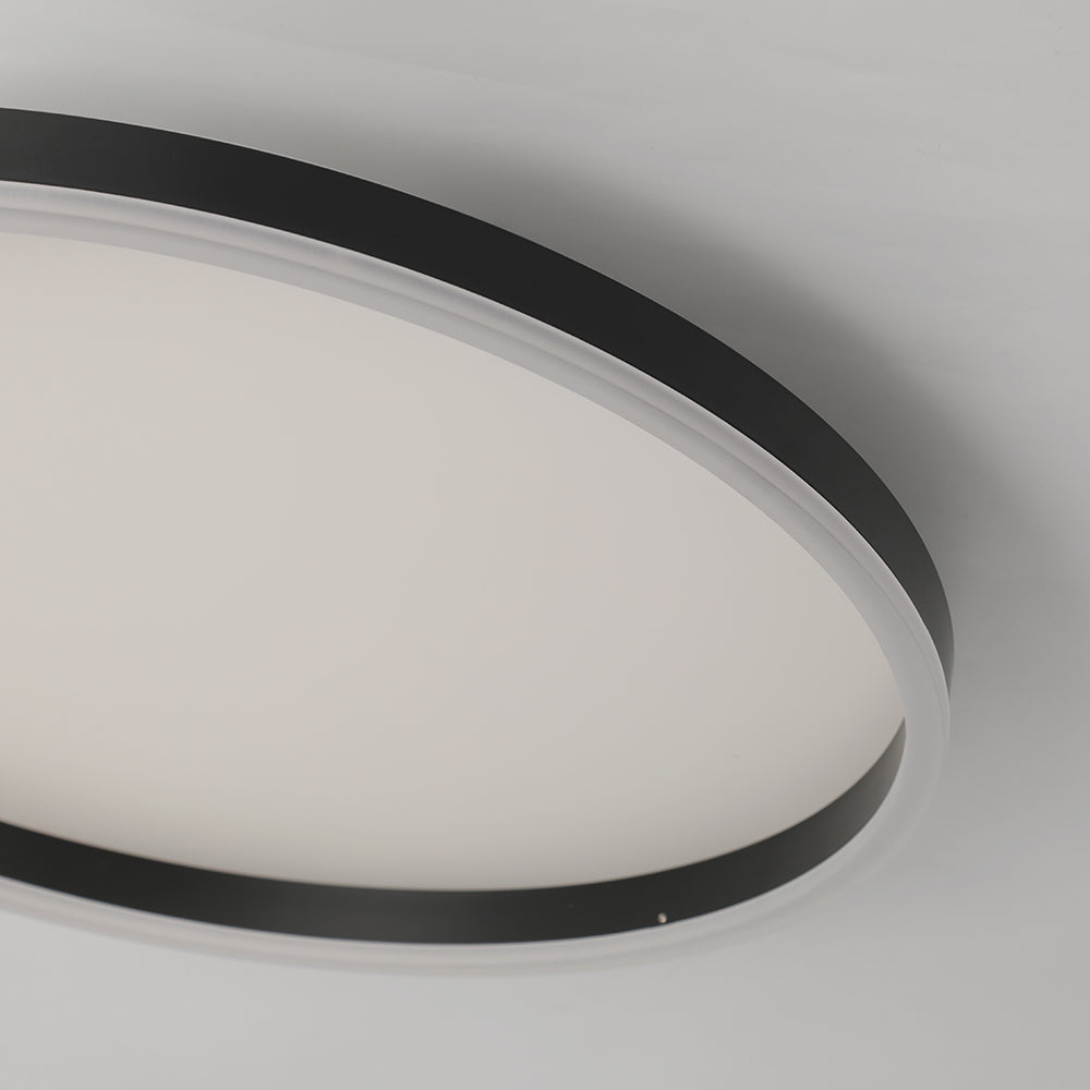 Moderne ringförmige LED-Deckenleuchte aus schwarzem Metall, Design, Wohnzimmer, Schlafzimmer, dimmbare Lichttemperatur | Sansoti