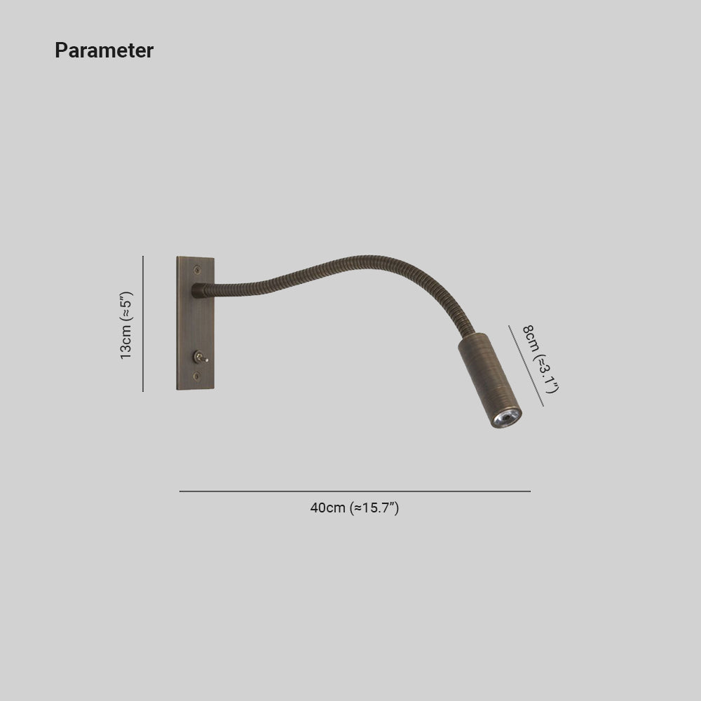 Adjustable Wall Lamp LED Reading Light Metal Bedroom Minimalist Lighting Bedside Lamp Dimmable Ambience | Sansoti