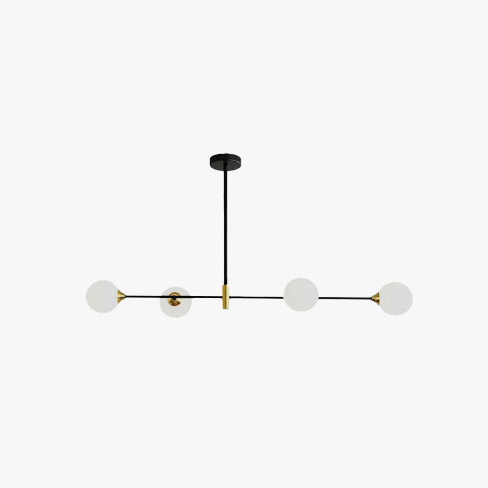 Suspension boule en métal noir et verre, réglable, pour salle à manger, salon et chambre, design scandinave | Sansoti