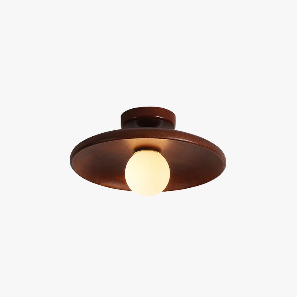 Ceiling Light Wood Glass Surface-Mounted 18-28cm G9 Socket Kitchen Hallway Bedroom Natural Wood Grain Modern Scandinavian | Sansoti