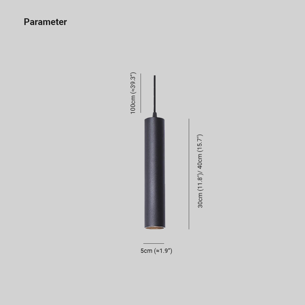 Hanglamp Cilinder Metaal Zwart Lineair Design Woonkamer Eetkamer Scandinavische Stijl Moderne Verlichting | Sansoti