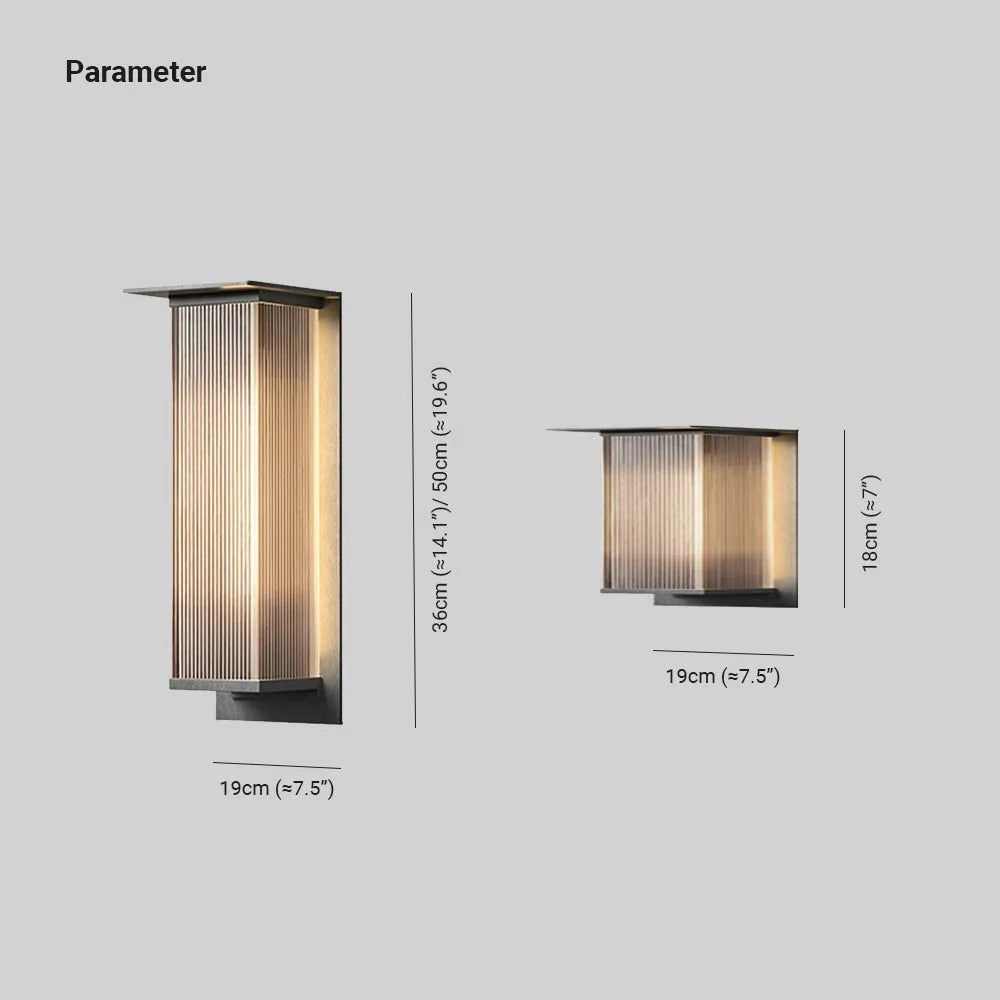 Rectangular Outdoor Wall Lamp Metal LED IP68 Waterproof Modern Design Garden Terrace Veranda Facade Black | Sansoti