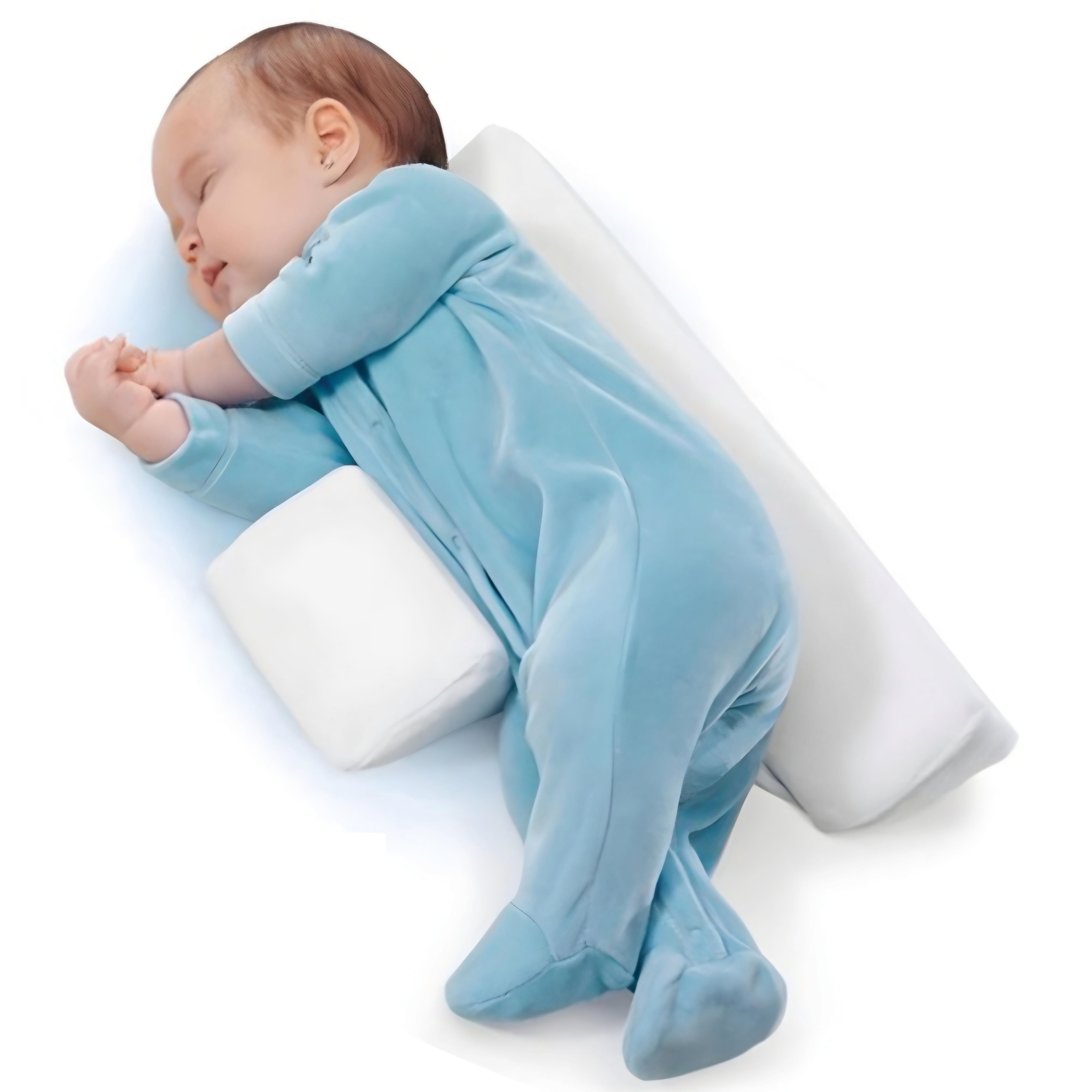 Coussin de positionnement anti-roulement pour bébé, sommeil sur le côté, velours blanc, réglable, amovible et lavable, confort et sommeil sécurisé | Sansoti
