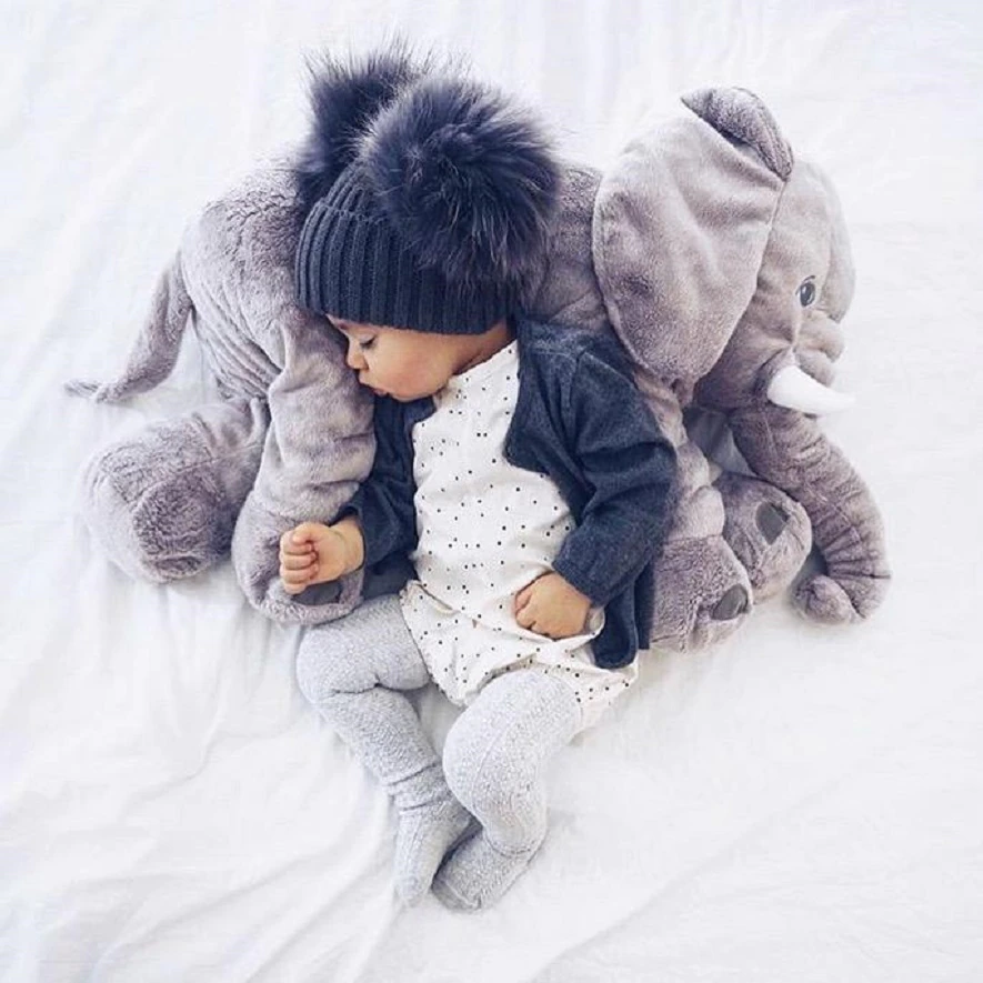 Zacht Pluche Olifant Babykussen 40cm of 60cm Knuffel voor Rust en Slaap | Sansoti
